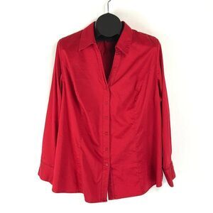 Lane Bryant Button Down Shirt Women's Plus Size 26 Long Sleeve Stretch